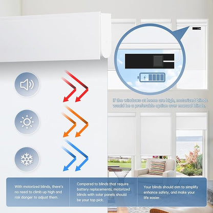 DENFOON Motorized Blinds with Remote control, Custom Blackout Smart Blinds