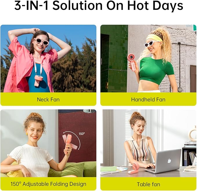 JISULIFE Handheld Fan Life7 – Ultimate Flexibility: High-Power Motor, LED