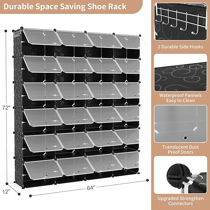 ROJASOP Shoe Storage Cabinet, 12-Tier Shoe Organizer 96 Pairs Extra Large