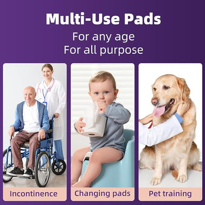 MKISS 30" x 36" Disposable Bed Pads [50 Counts], Heavy Absorbency Underpad | Super Absorbent, Extra Large, Leakproof & Waterproof Protection, Dry Quickly, Soft Fabric Surface