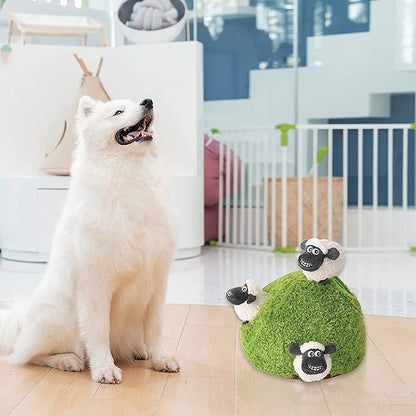 Hide and Seek Dog Puzzle Puppy Toys, Interactive Squeaky Plush, Stuffed Toys for Dogs, Small Size(Sheep, Panda, Forest Animals) (Sheep)