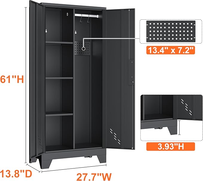 Storage Cabinet 61" H, Metal Outdoor Sheds