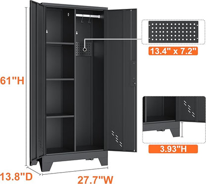 Storage Cabinet 61" H, Metal Outdoor Sheds