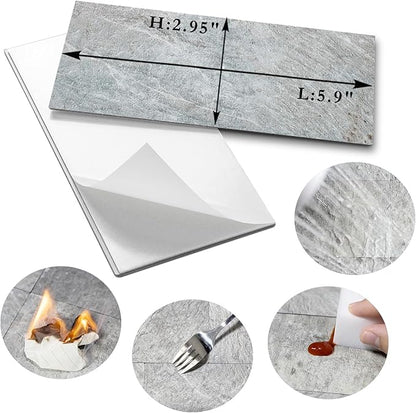 AULIGET 100 Piece Mountain Rock Peel and Stick Backsplash Wall Tiles, Laundry