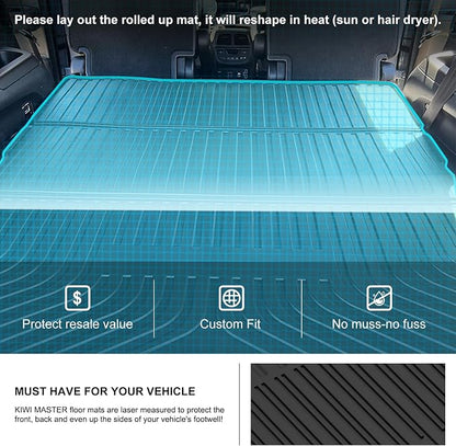 KIWI MASTER Folding Cargo Mat for 2016-2026 Honda Pilot, OEM Replacement 08U45-TG7-100, Custom Fit All Weather Car Rear Cargo Liner, Heavy Duty TPE Tray Trunk Mat, Black