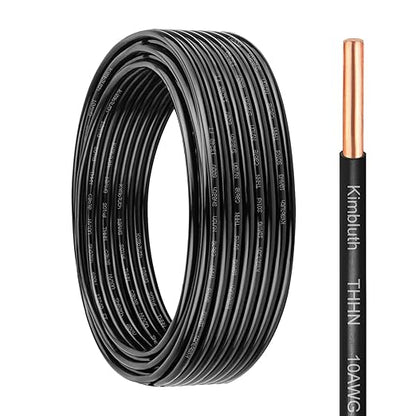 THHN Wire 10 Gauge 25 FT OFC Electrical Wire, 10 AWG Solid Copper Wire Rated up