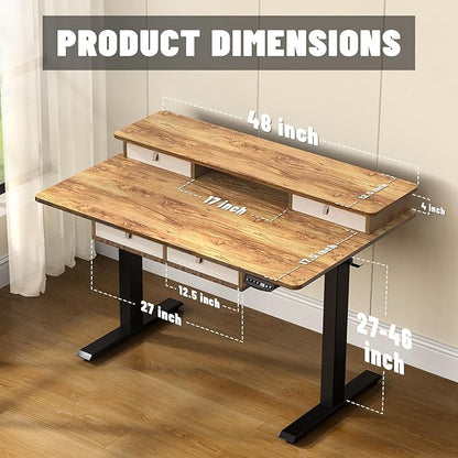 48 * 30 Inches Electric Standing Widened Desk Adjustable Height