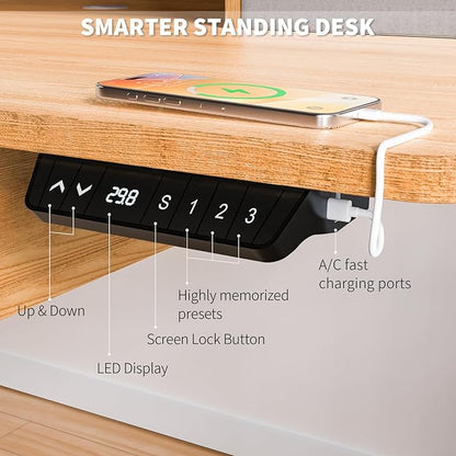 55 * 30 Inches Electric Standing Widened Desk Adjustable Height