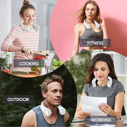 Portable Neck Fan, Hands Free Bladeless Fan, 360° Cooling Personal Fan