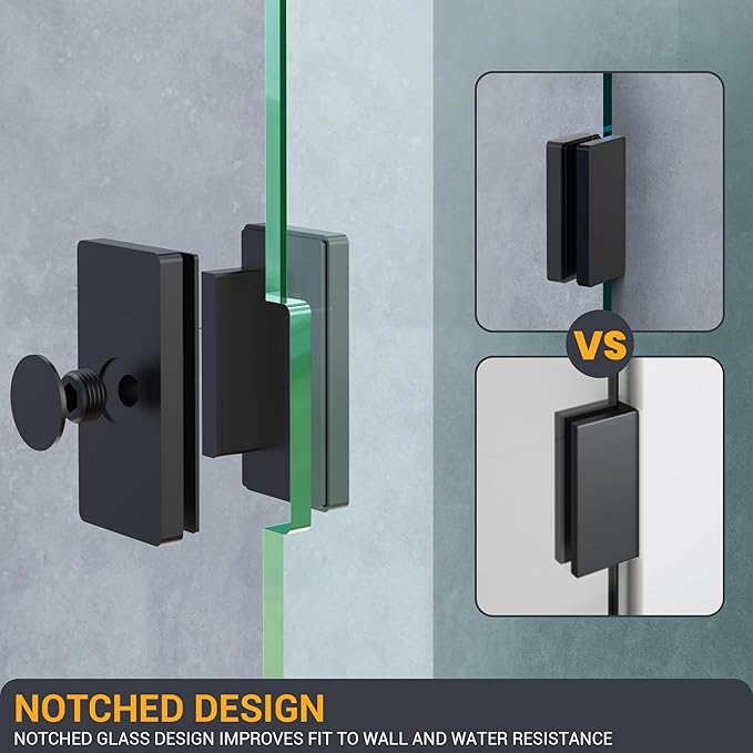 22" W×78.75" H Shower Glass Panel, 3/8" Thick Clear Tempered Glass Panel