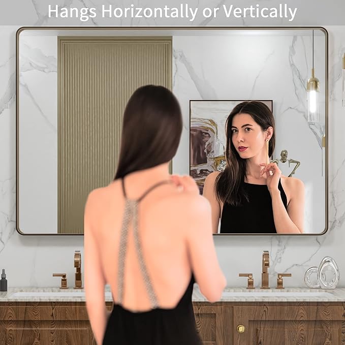 LOAAO 48”X32” Bronze Bathroom Mirrors