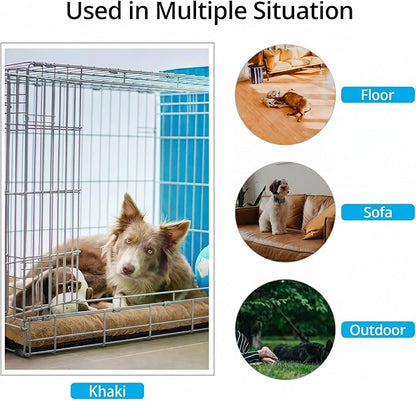 Dog Crate Pad Washable Dog Bed for Crate Small Cozy Mat 24-Inch Camel | Ultra Soft Kennel Pad,Anti-Slip Bottom,Fits for Most Metal Crates,Comfortable Sleeping Pet Mat