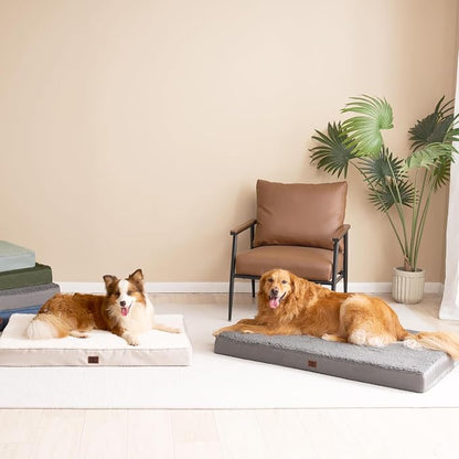 EHEYCIGA Orthopedic Dog Bed Medium with Removable Washable Cover,30x20 | Egg Crate Foam Support, Durable Oxford fabric, Non-Slip Bottom, Machine Washable, Soft Waterproof Plush Pet Bed Mat For Crate