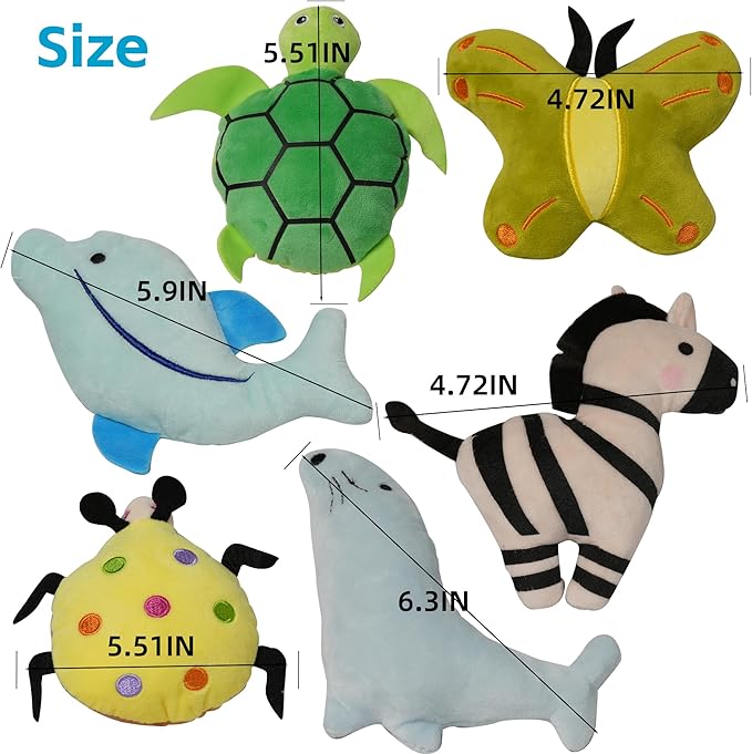Puppies Pet Multiple Designs Rope Dog Chew Toys,Cute Stuffed Plush Puppy Squeaky Toys for Small Medium Dogs Interactive Play Exercise (Pack of 15)