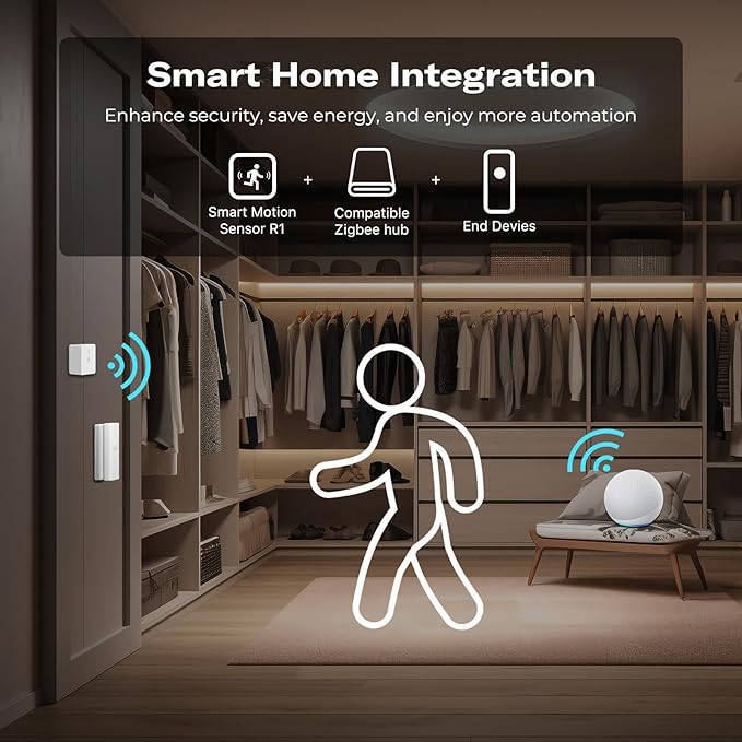 THIRDREALITY Zigbee Motion Sensor R1, Adjustable Sensitivity, Real-time Alerts