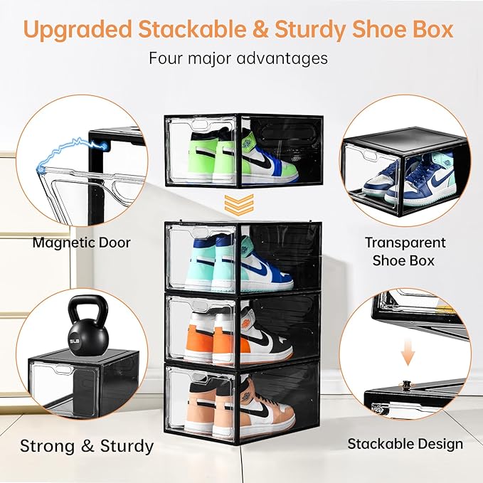 12 Pack Large Shoe Storage Box, Shoe Containers