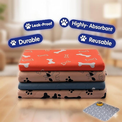 Pee Pads with Pheromones, Elite Pads for Cats, Washable Pee Pads for Dogs, Leak-Proof & Anti-Slip Pet Training Pad for Home & Travel (Brown-A, M: 23.6" × 15.7")