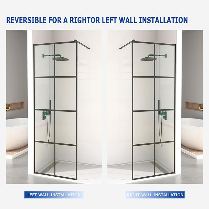 Mainzel 30" W x 76" H Fixed Shower Glass Panel, Frameless 3/8" ANSl Tempered