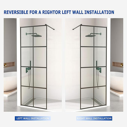 Mainzel 34" W x 76" H Fixed Shower Glass Panel, Frameless 3/8" ANSl Tempered