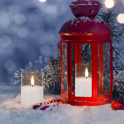 6Pack Glass Flickering Flameless Candles
