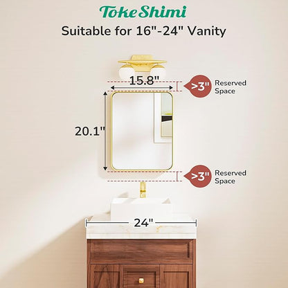 TokeShimi 16x20 Brushed Nickel Bathroom Mirror, Vanity Mirror Bathroom Wall