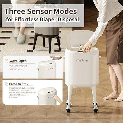 MRBIN Metal Slim Bathroom Motion Sensor Trash Can