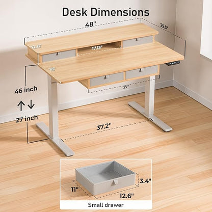 48 * 30 Inches Electric Standing Widened Desk Adjustable Height