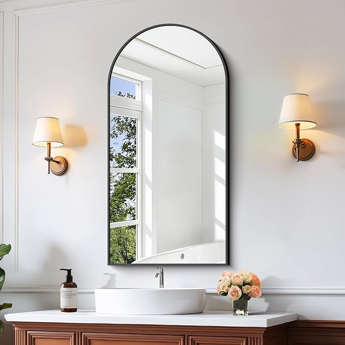 CIRCUMI Arched Wall Mirror, Metal Frame, Large Size