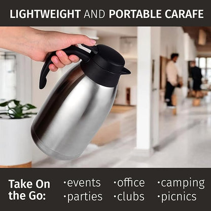 Thermal Coffee Carafe 2L / 68 oz – Updated 2025 Model – Insulated Stainless
