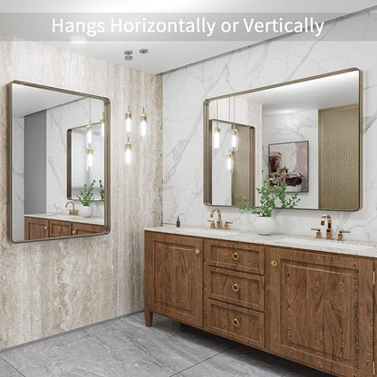 LOAAO 40”X32” Bronze Bathroom Mirrors