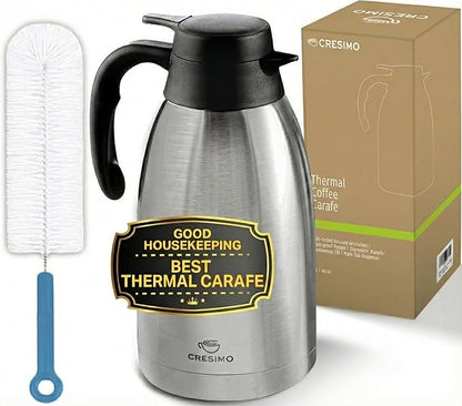 Thermal Coffee Carafe 2L / 68 oz – Updated 2025 Model – Insulated Stainless