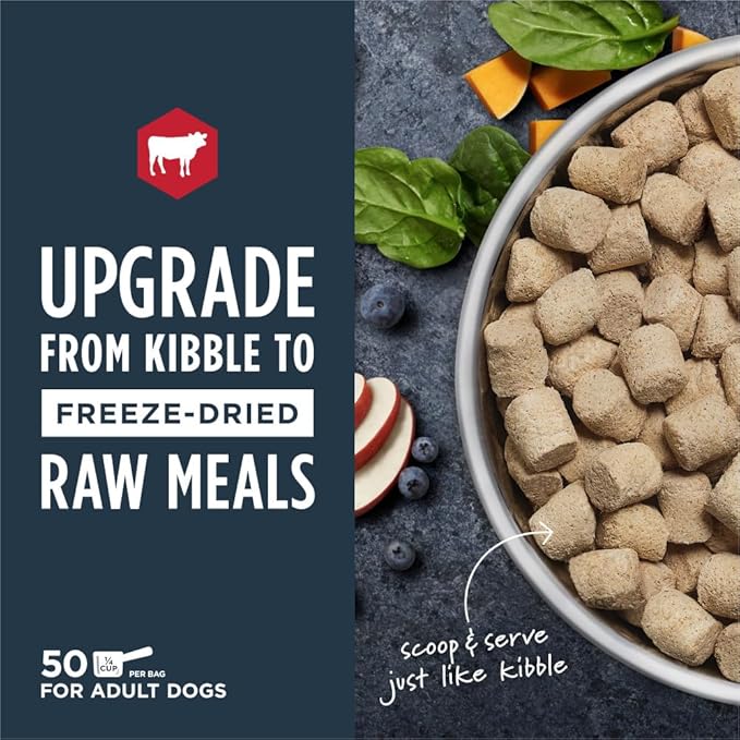 Instinct Freeze Dried Raw Meals, Natural Dry Dog Food, Grain Free - Real Beef, 25 oz. Bag