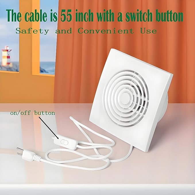 JOANAJO 6 Inch Exhaust Fan Bathroom Exhaust Fan Damper ABS Waterproof