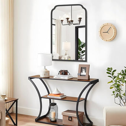 20X30 Inch Black Metal Framed Bathroom Mirror
