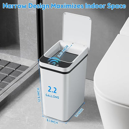 KOEYLE 2 Pack 2.2 Gallon Automatic Touchless Garbage Can, Small Motion Sensor