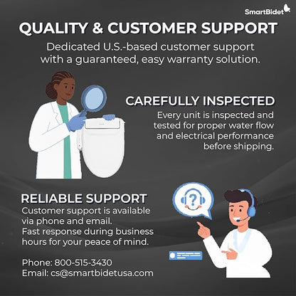 SmartBidet® SB-1200 Luxury Advanced Electric Smart Bidet Round White Toilet Seat