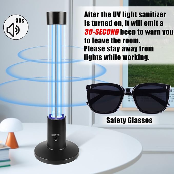60W UV Light Sanitizer, Ozone-Free Home Disinfection Device