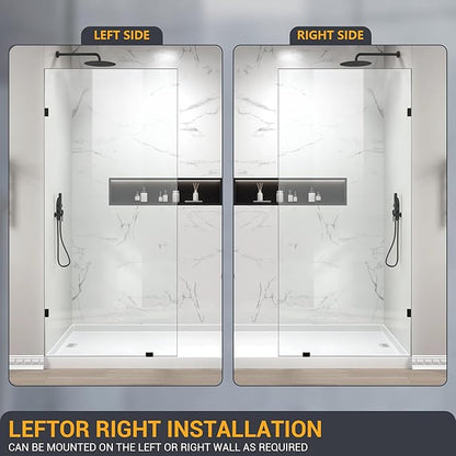 Bathroom Shower Glass Door 34" W×78.75" H, 3/8" Thick Clear Tempered Glass Panel