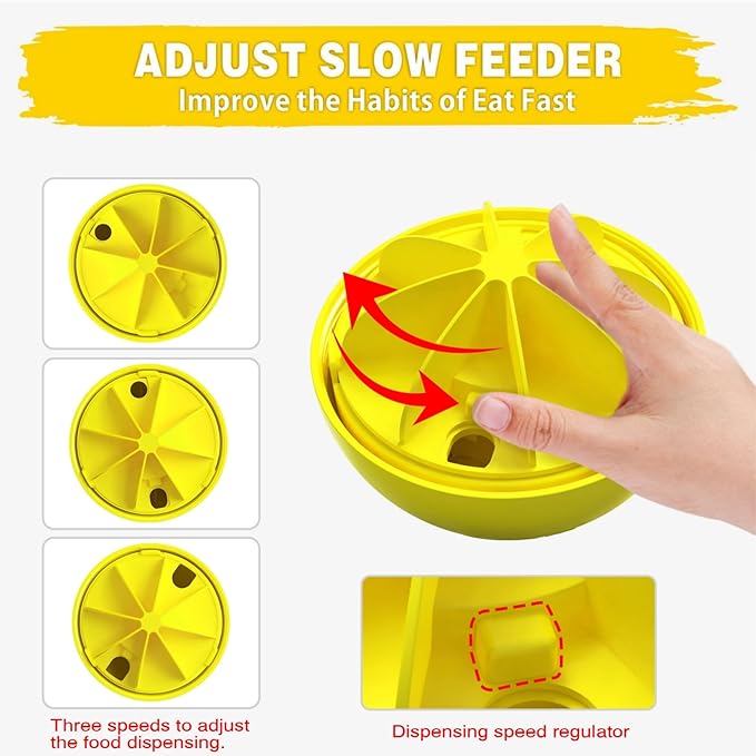 Enrichment Interactive Dog Treat Toy - Level 1 Mental Stimulation for Dogs, Dog Toys for Boredom Busy (Beginner-Yellow 5.6" Squeaky Ball)