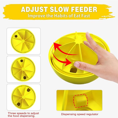 Enrichment Interactive Dog Treat Toy - Level 1 Mental Stimulation for Dogs, Dog Toys for Boredom Busy (Beginner-Yellow 5.6" Squeaky Ball)