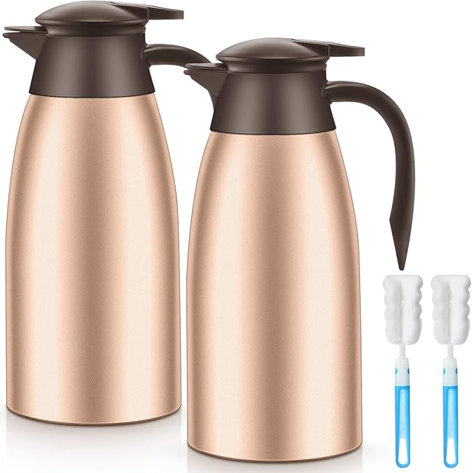 Norme 2 Pcs Thermal Coffee Carafe Insulated Stainless Steel Coffee Carafe