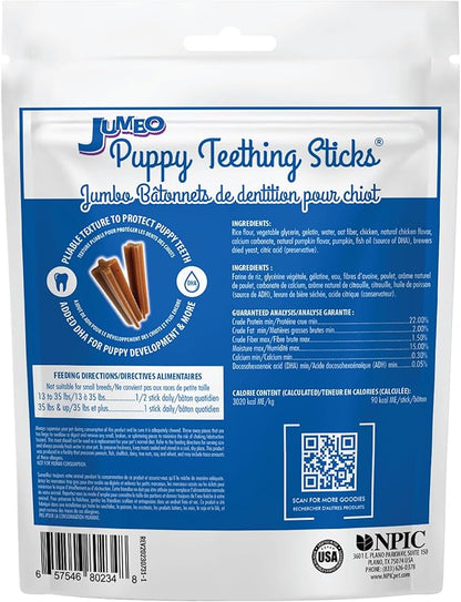 N-Bone Jumbo Puppy Teething Sticks Pumpkin Flavor Dog Treats, 7 Count 7.28-oz Bag