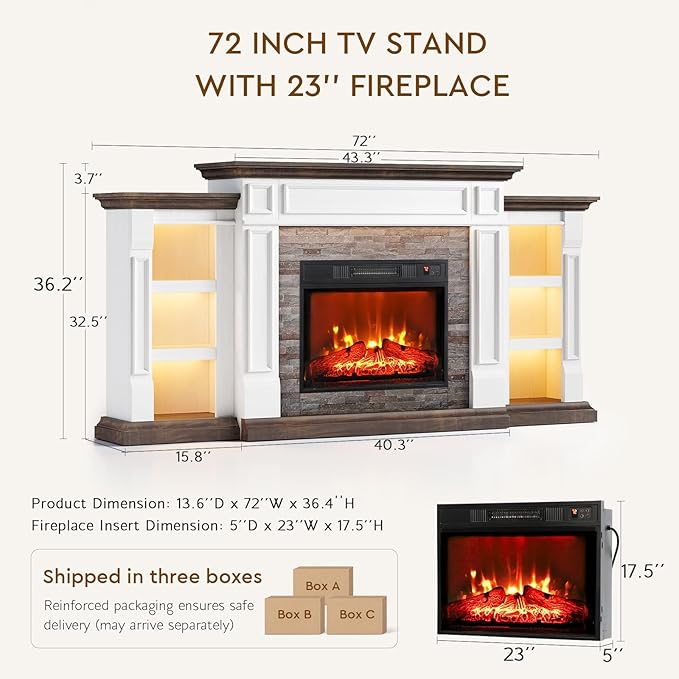LGHM 72" Electric Fireplace