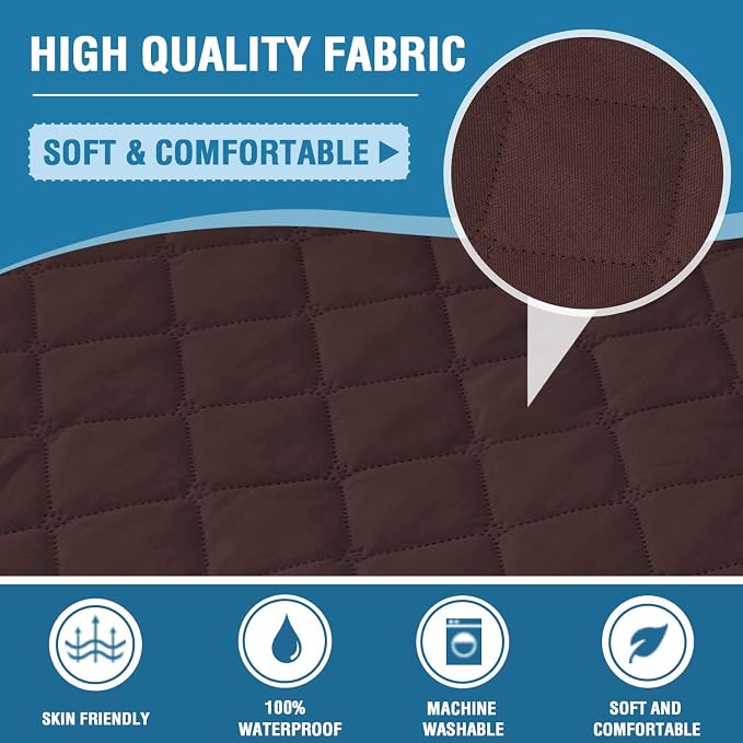 H.VERSAILTEX Sofa Slipcover Sofa Cover 100% Waterproof Couch Cover with Elastic Straps Furniture Protector for Pets Kids Children Dog Cat(Oversized Sofa, Chocolate)