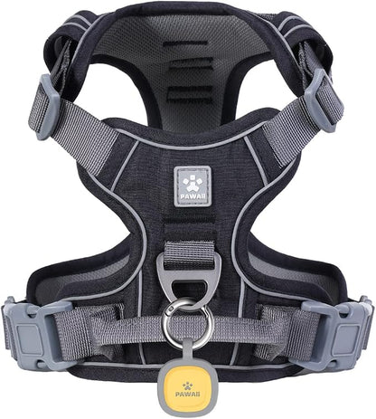Pawaii Dog Harness with Pet ID Tag, No Choke Dog Harness, Adjustable Soft Padded Pet Vest with Easy Control Handle