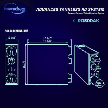 iSpring RO500AK-BN+UVF8 Tankless Reverse Osmosis Water Filtration System