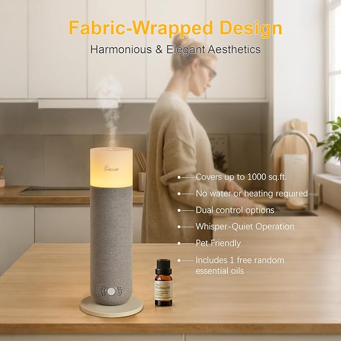 Hotel Collection Diffuser Machine, Fabric-Wrapped Design, Candlelight