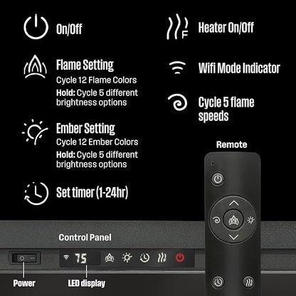Westinghouse 60 Inch Electric Fireplace Heater, Compatible