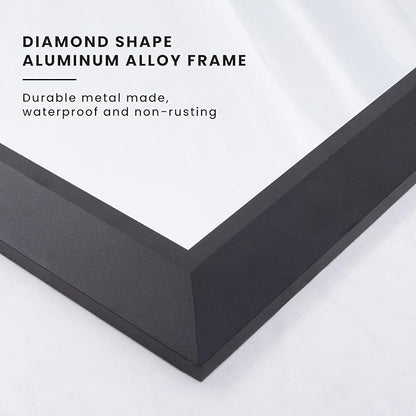 Amorho Black Bathroom Mirror, 55x32 Inch Thick Metal Framed Wall Mirrors