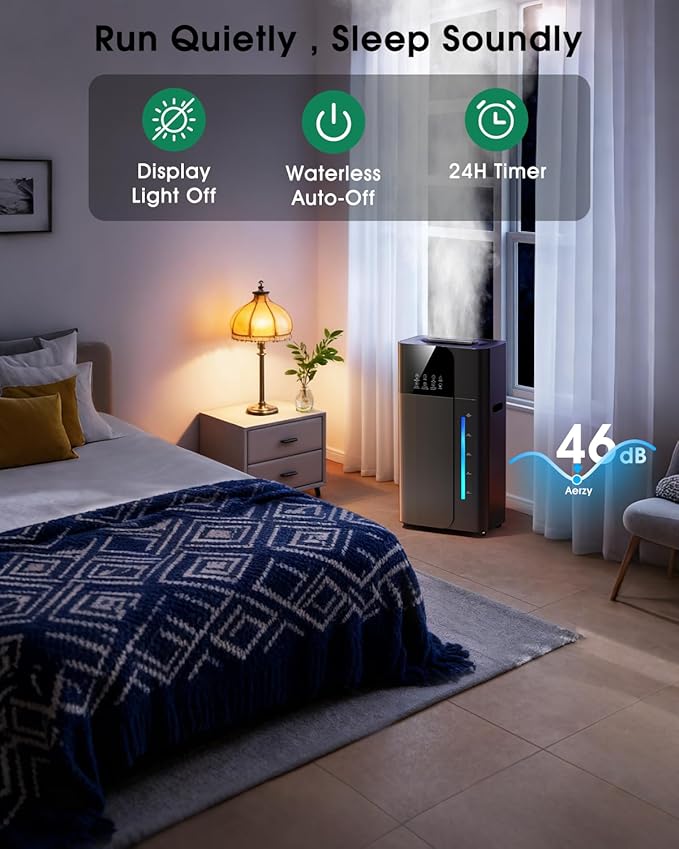 18L/4.7Gal Smart Humidifier Large Room, Warm & Cool Mist Humidifiers, 800mL/h